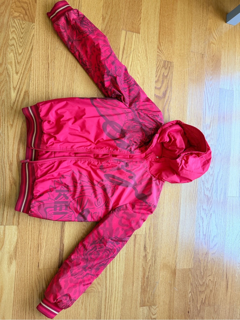 Kenzo Kids Hot Pink Puffer Jacket with Hood